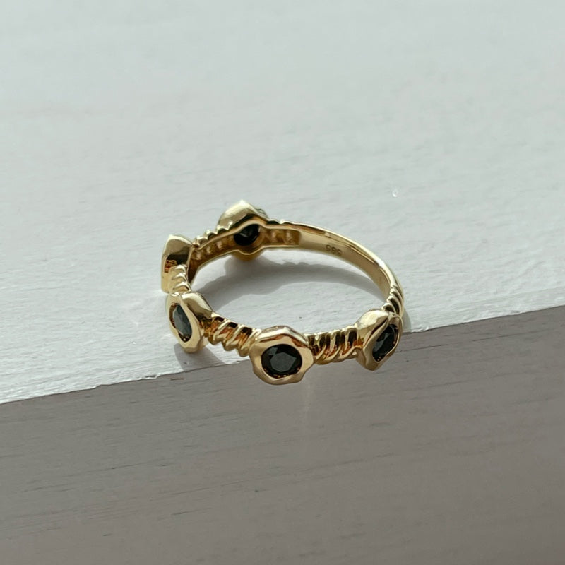 K14 ブラック ボリューム コイル リング / 14K Black Volume Coil Ring