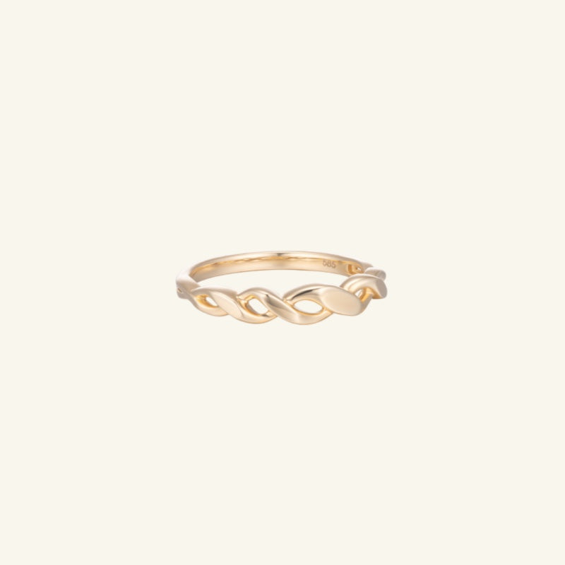 K14 ツイスト ボリューム エッジ リング / 14K Twisted Volume Edge Ring