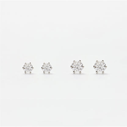 ダイヤ カット ソリティア プロング ピアス / Dia Cut Solitaire Prong Earrings