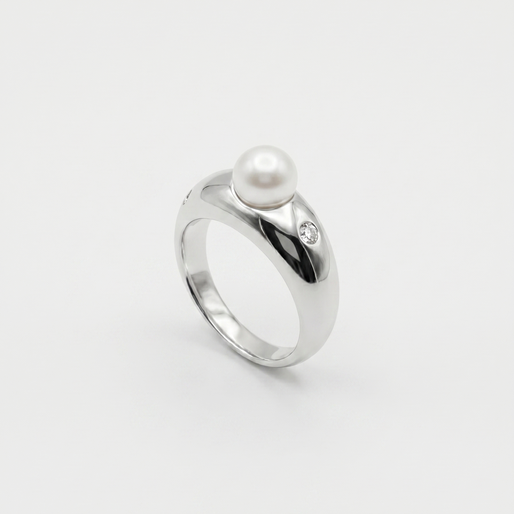 Dome Pearl Cubic Ring