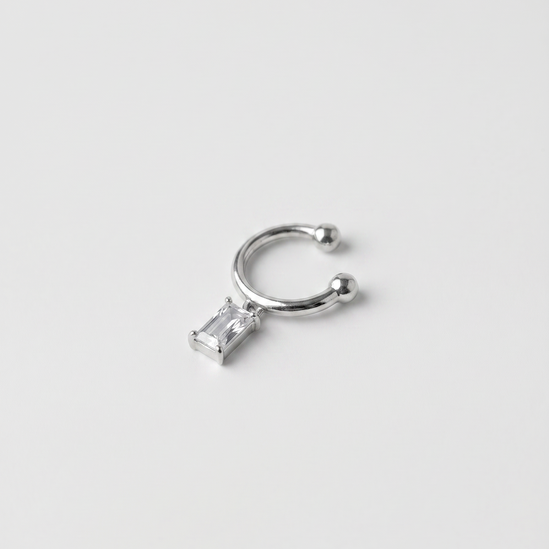 Emerald Cut Drop Ear Cuff