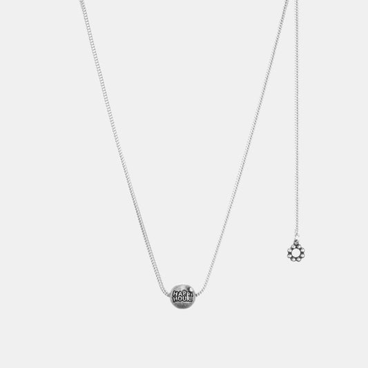 HAPPY PLACE アンティーク スライド ボール ネックレス - ホワイト / HAPPY PLACE ANTIQUE SLIDE BALL NECKLACE - WHITE