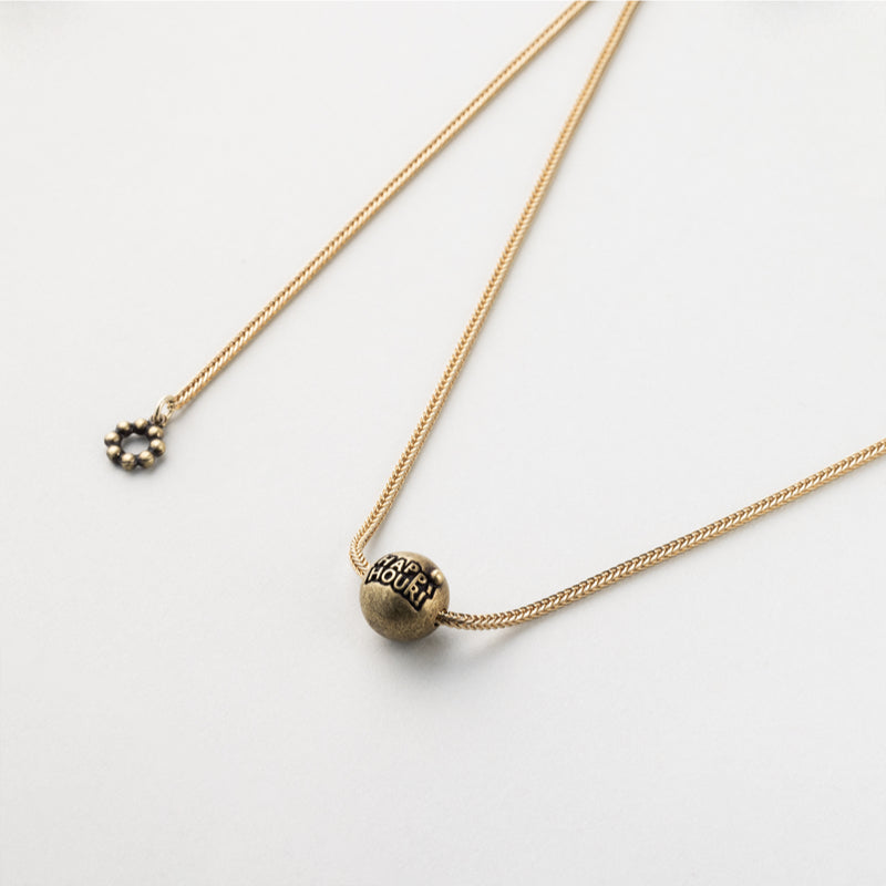 HAPPY PLACE アンティーク スライド ボール ネックレス - イエロー / HAPPY PLACE ANTIQUE SLIDE BALL NECKLACE - YELLOW