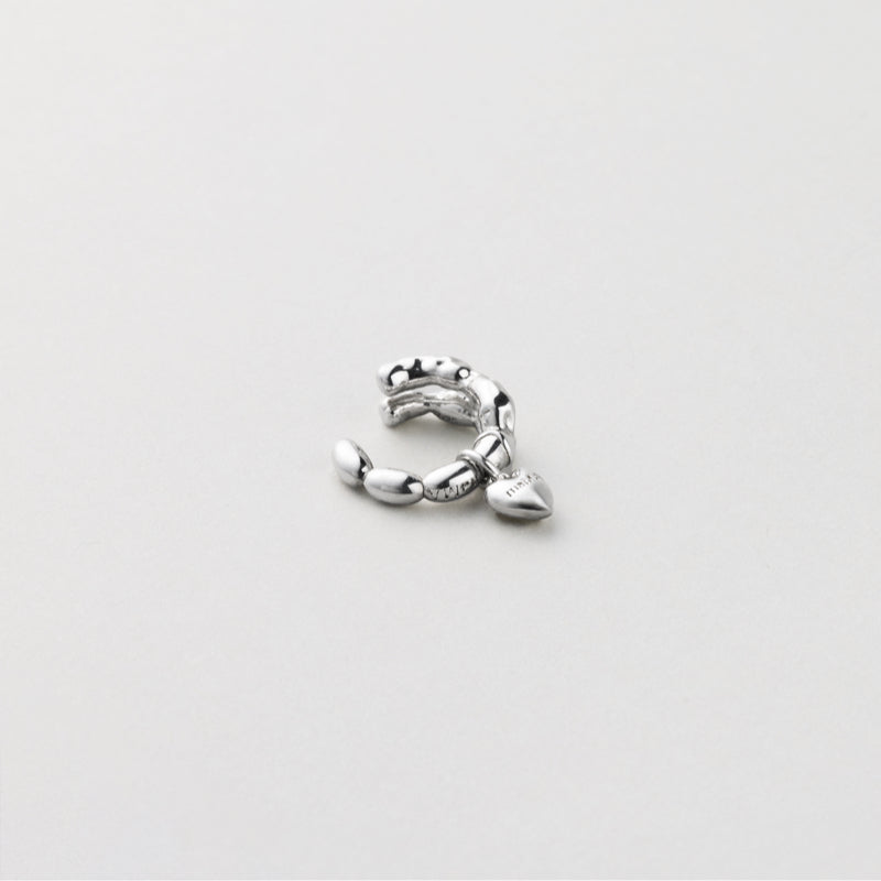 HAPPY PLACE エンボス ハート マルチ シルバー イヤーカフ / HAPPY PLACE EMBOSSING HEART MULTI  SILVER EARCUFF