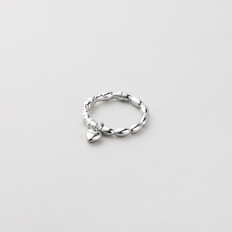 HAPPY PLACE エンボス ハート シルバー リング / HAPPY PLACE EMBOSSING HEART SILVER RING
