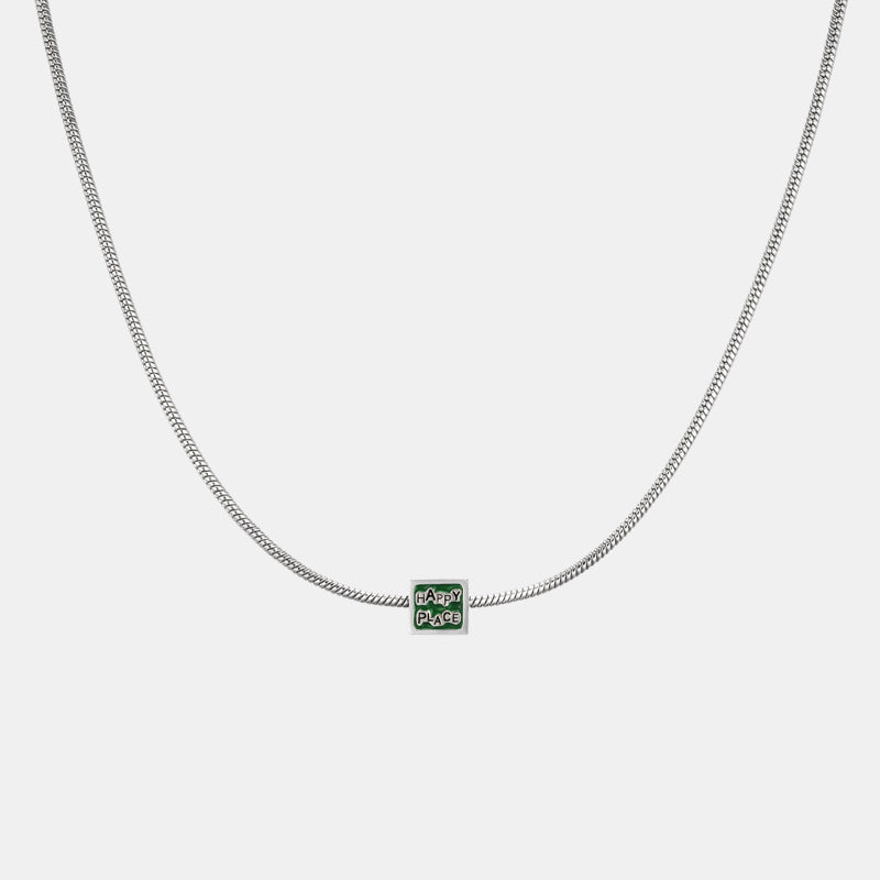 HAPPY PLACE グリーン スクエア ネックレス / HAPPY PLACE GREEN SQUARE NECKLACE