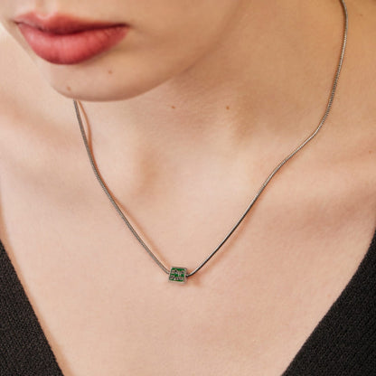 HAPPY PLACE グリーン スクエア ネックレス / HAPPY PLACE GREEN SQUARE NECKLACE