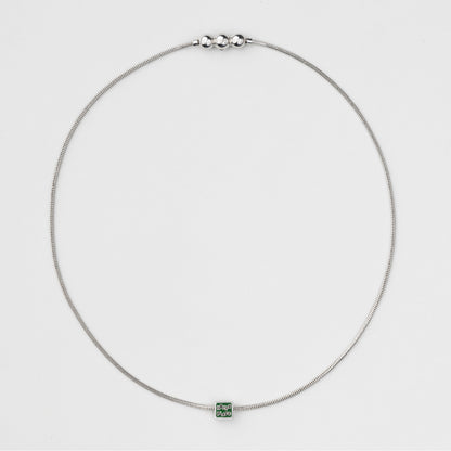 HAPPY PLACE グリーン スクエア ネックレス / HAPPY PLACE GREEN SQUARE NECKLACE