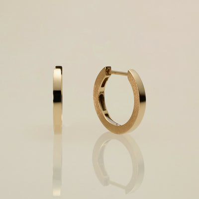 K10 flat hoop pierced earring - medium