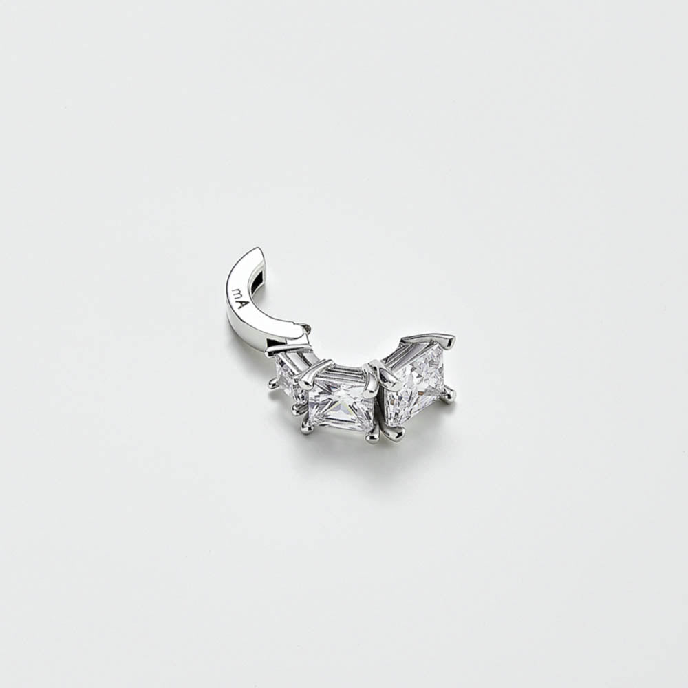 Brilliant SQ シルバー ワンタッチ イヤーカフ / BRILLIANT SQ SILVER ONETOUCH EARCUFF