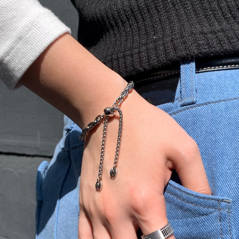 【カン・ダニエル'S PICK】サージカル ロープ チェーン スライドボール ブレスレット / SURGICAL STEEL ROPE CHAIN SLIDE BALL BRACELET