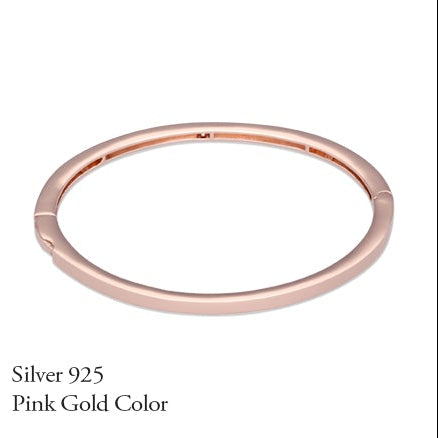 Slim Signature Engraved Bangle (Rose Gold)