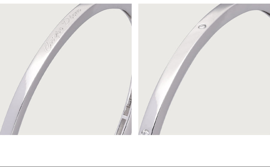 ナチュラルダイヤモンド スリムエングレーブドバングル ホワイトゴールド