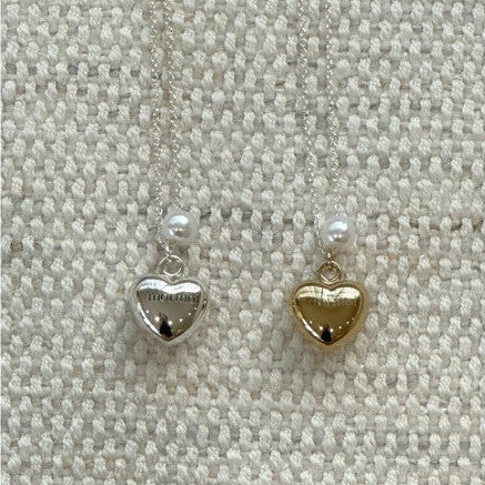 Heart ball long necklace