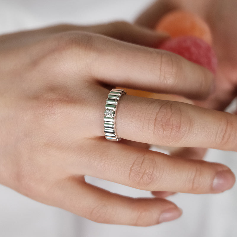 Snow white puff sleeves ring(L)