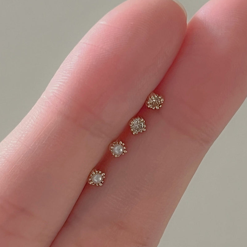 K14 2mm Cognac dia mini gold piercing