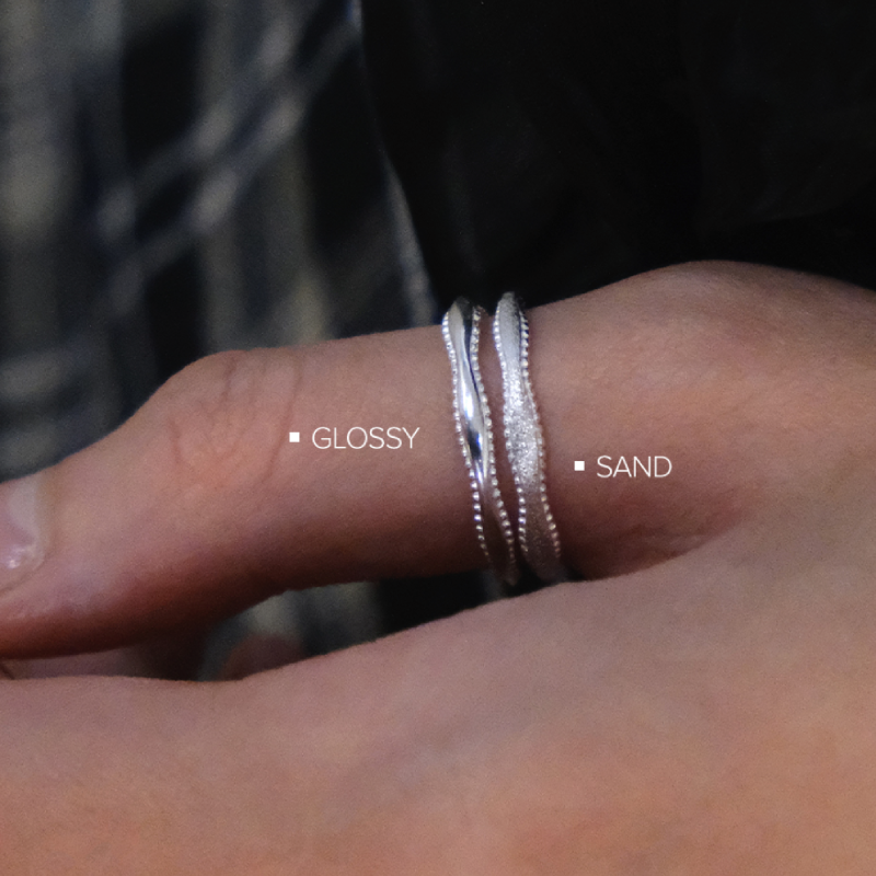 MILGRAIN TEXTURE WAVE RING