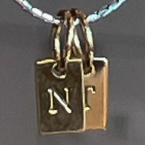 シルバー コンビ イニシャル タグ ネックレス / Silver Combi Initial Tag Necklace