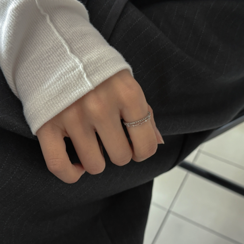 925 Clover thin ring