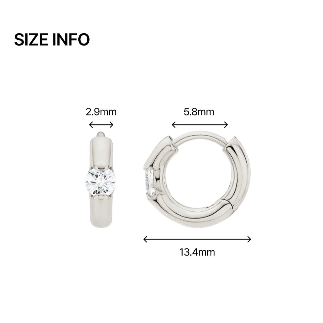 Silver Classic Stone Volume Piercings（Pair）