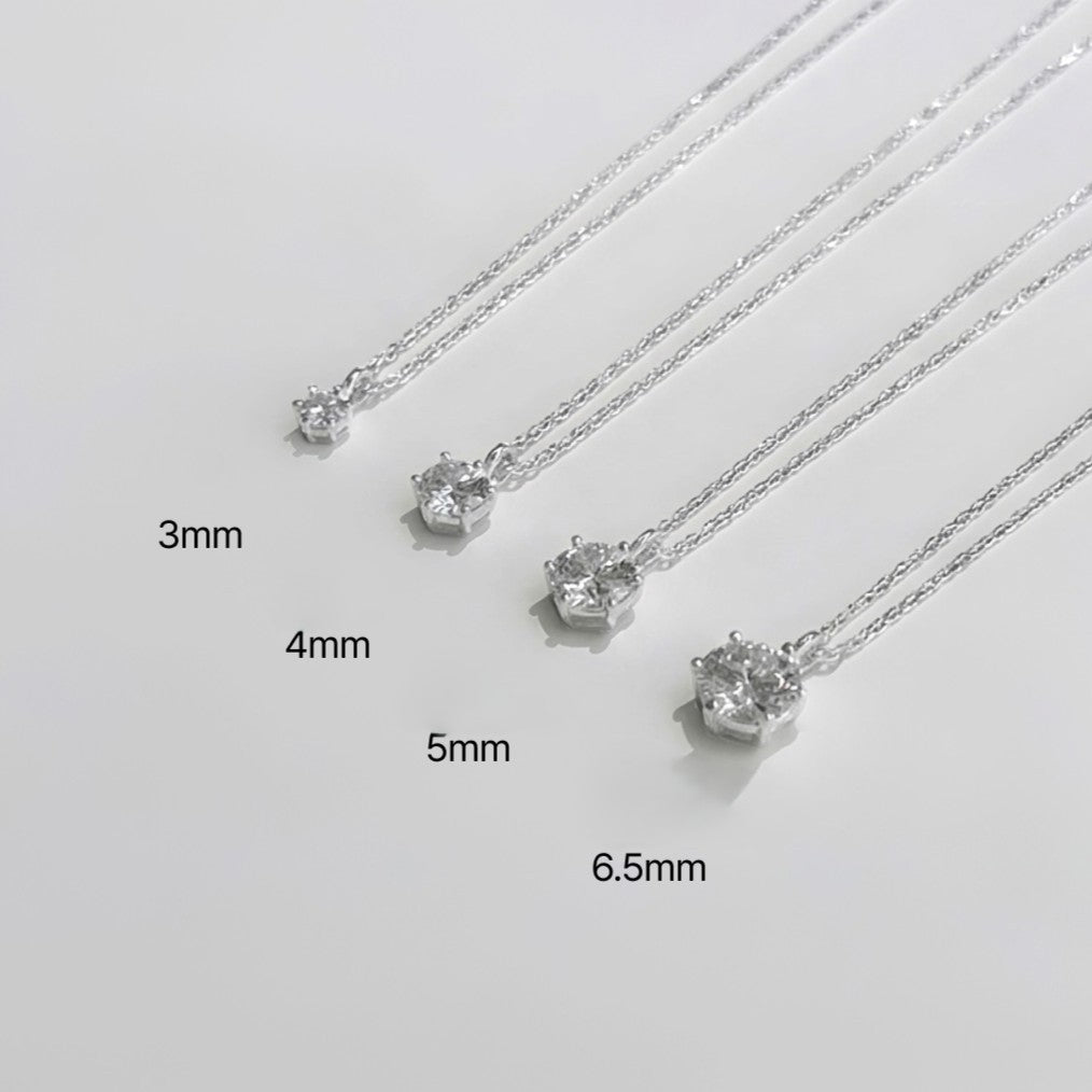 モアサナイト 6本爪ネックレス