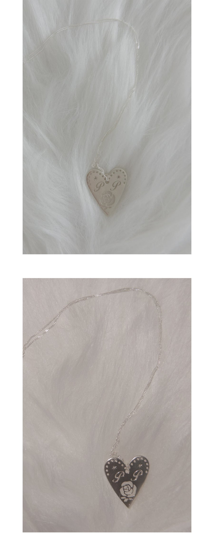 Garden Rose Heart Pendant Necklace
