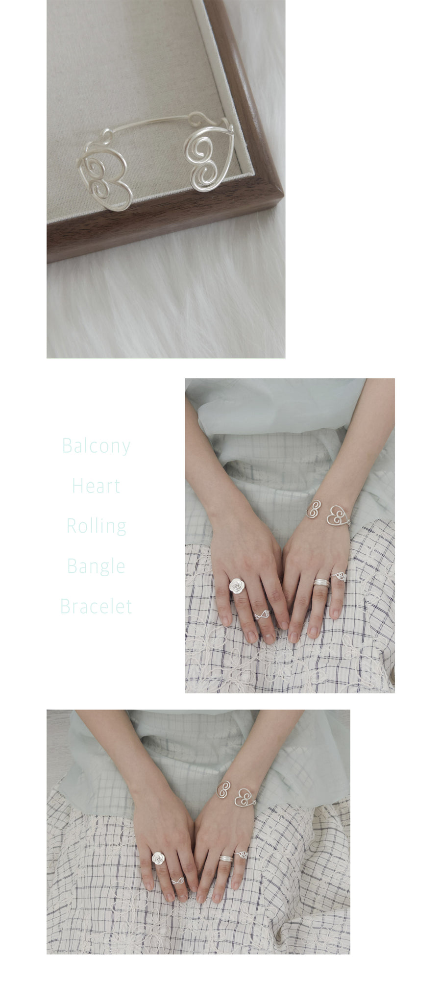 Balcony Heart Rolling Bangle Bracelet