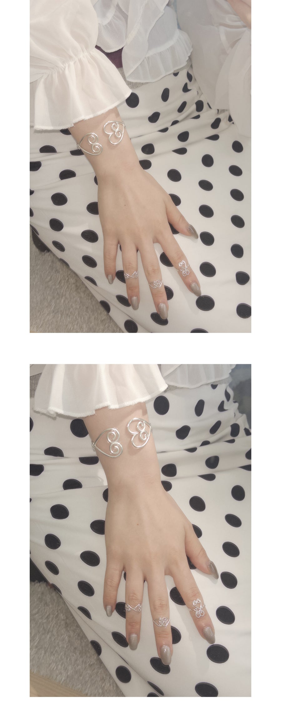 Balcony Heart Rolling Bangle Bracelet