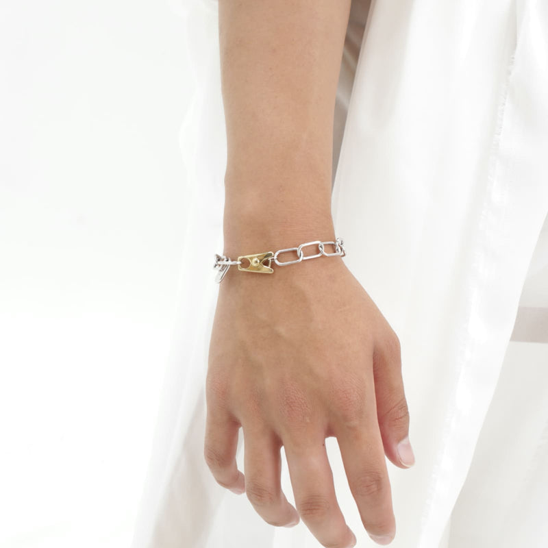 TONGS ユニセックス ダイナミック ラージ ブレスレット：ホワイト コンビ / TONGS UNISEX DYNAMIC LARGE BRACELET - WHITE COMBI