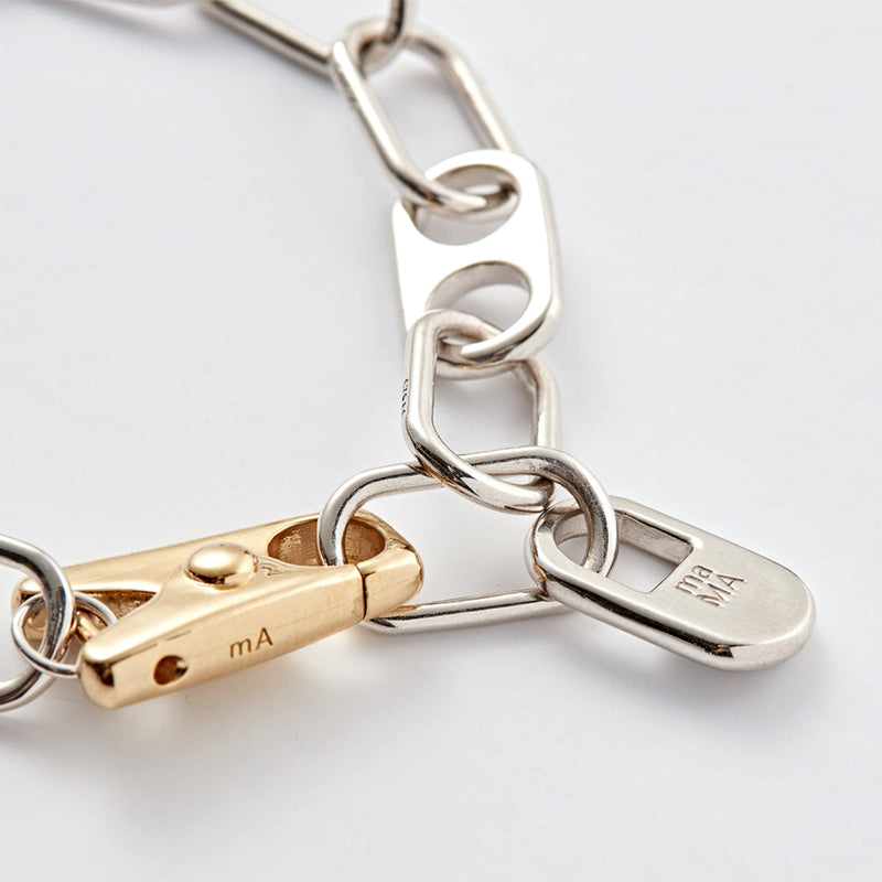 TONGS ユニセックス ダイナミック ラージ ブレスレット：ホワイト コンビ / TONGS UNISEX DYNAMIC LARGE BRACELET - WHITE COMBI