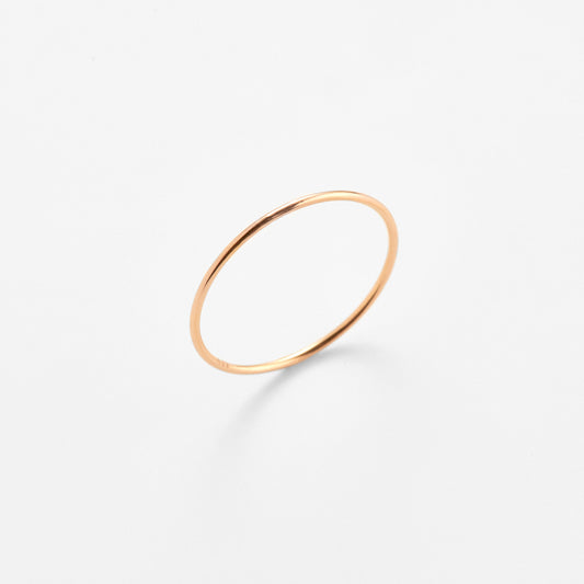 K14 ローズ ゴールド ベーシック レイヤード プレーン 細い リング / 14K Rose Gold Basic Layered Plain Thin Ring