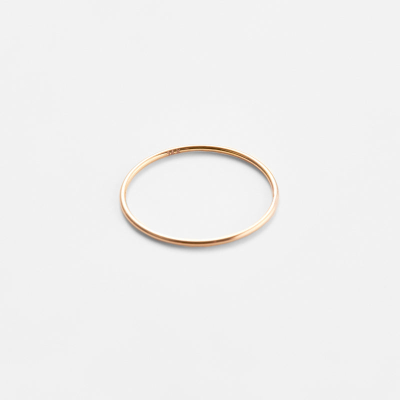 K14 ローズ ゴールド ベーシック レイヤード プレーン 細い リング / 14K Rose Gold Basic Layered Plain Thin Ring