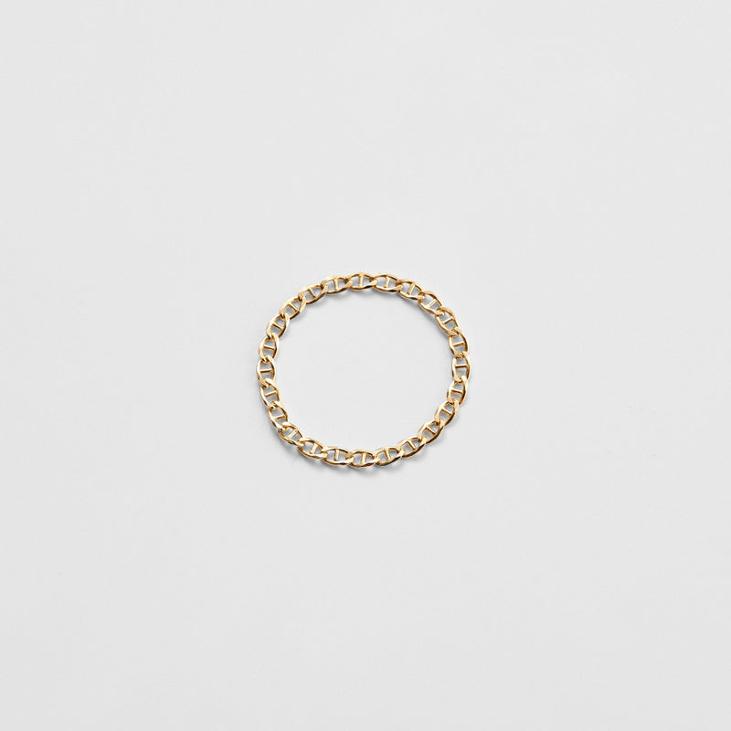 K14 イエロー ゴールド ロープ ラダー チェーン リング / 14K Yellow Gold Rope Ladder Chain Ring