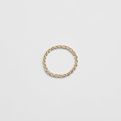 K14 イエロー ゴールド ロープ ラダー チェーン リング / 14K Yellow Gold Rope Ladder Chain Ring