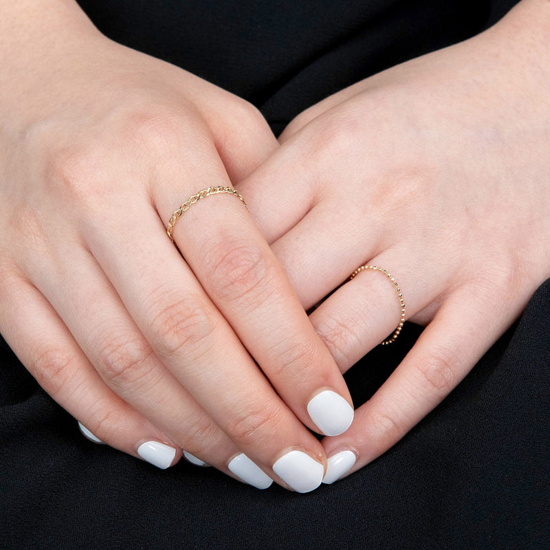 K14 イエロー ゴールド ロープ ラダー チェーン リング / 14K Yellow Gold Rope Ladder Chain Ring