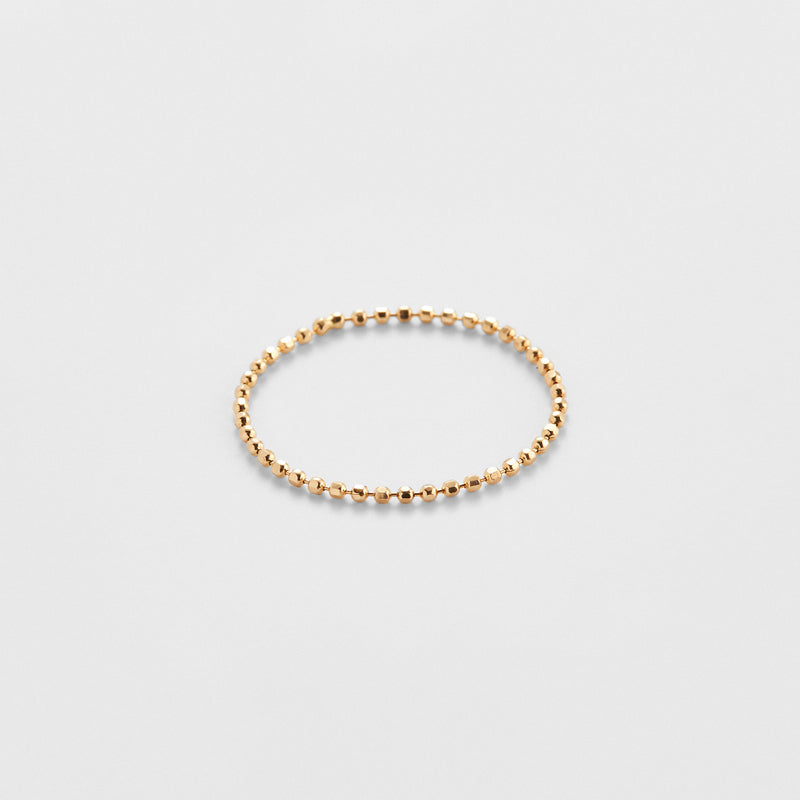 K14 イエロー ゴールド カッティング ボール チェーン リング / 14K Yellow Gold Cutting Ball Chain Ring