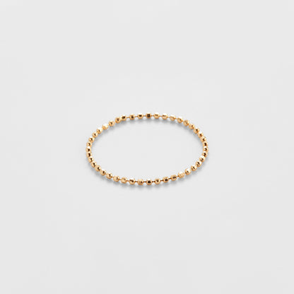 K14 イエロー ゴールド カッティング ボール チェーン リング / 14K Yellow Gold Cutting Ball Chain Ring