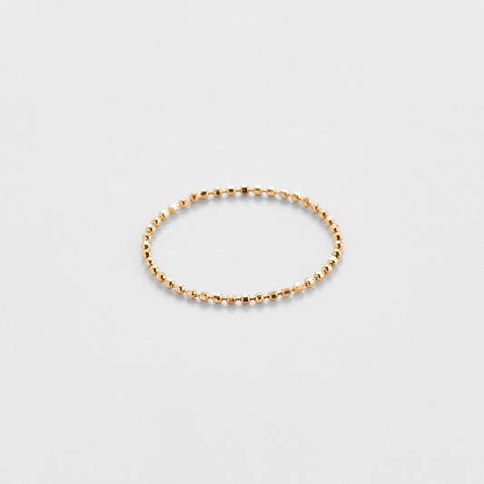 K14 イエロー ゴールド カッティング ボール チェーン リング / 14K Yellow Gold Cutting Ball Chain Ring