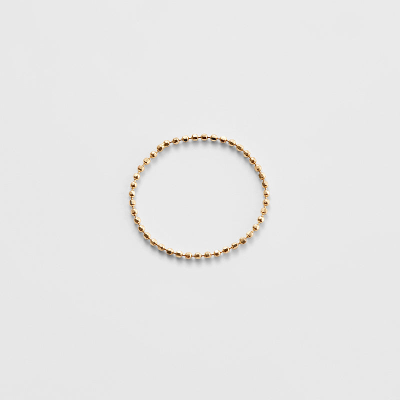 K14 イエロー ゴールド カッティング ボール チェーン リング / 14K Yellow Gold Cutting Ball Chain Ring