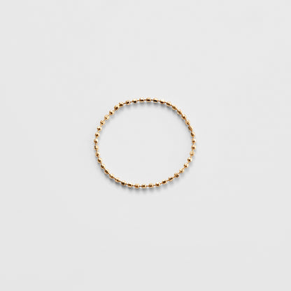 K14 イエロー ゴールド カッティング ボール チェーン リング / 14K Yellow Gold Cutting Ball Chain Ring