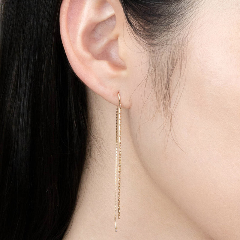 K14 イエロー ゴールド ロープ ラダー ピアス / 14K Yellow Gold Rope Ladder Earrings