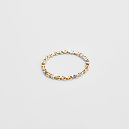 K14 イエロー ゴールド ロープ ラダー チェーン リング / 14K Yellow Gold Rope Ladder Chain Ring