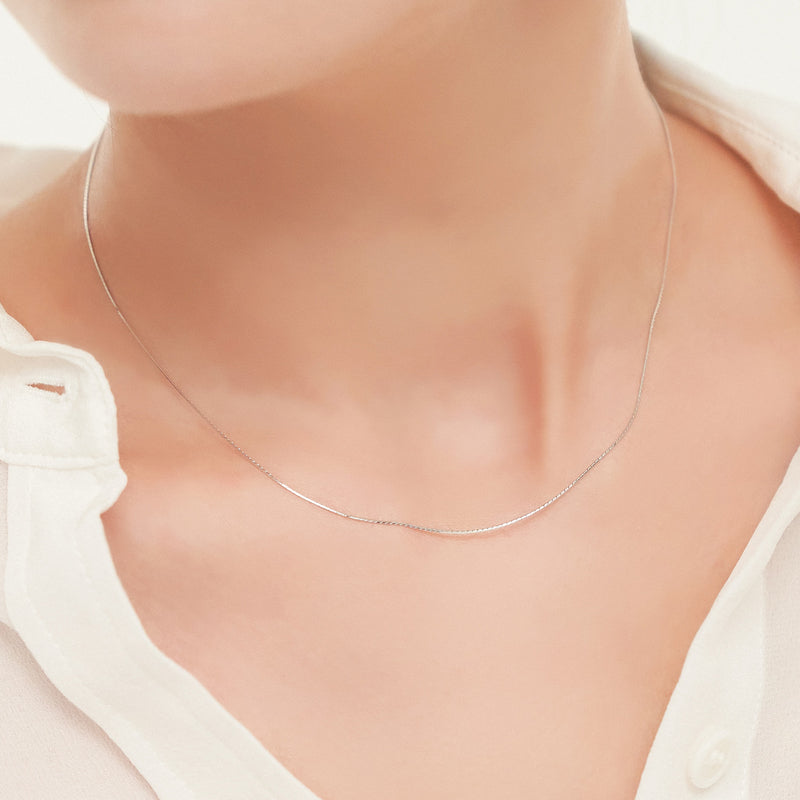 シルバー ベーシック レイヤード 細い チェーン ネックレス / Silver Basic Layered Thin Chain Necklace