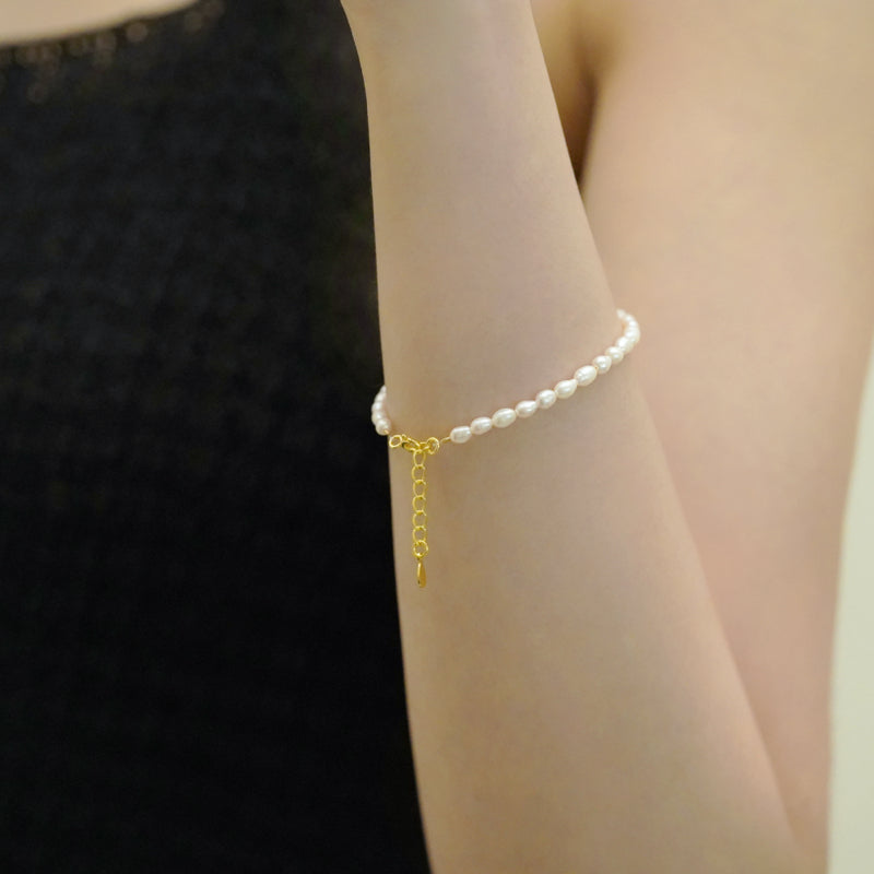 シルバー パール ビーズ ブレスレット / Silver Pearl Beads Bracelet | アモンズ – amondz