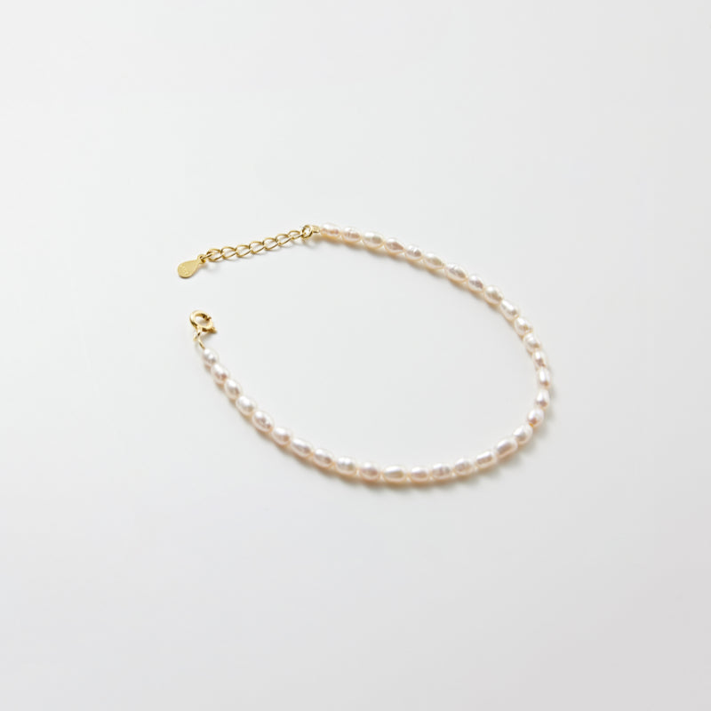 シルバー 淡水パール ビーズ ブレスレット / Silver Freshwater Pearl Beads Bracelet