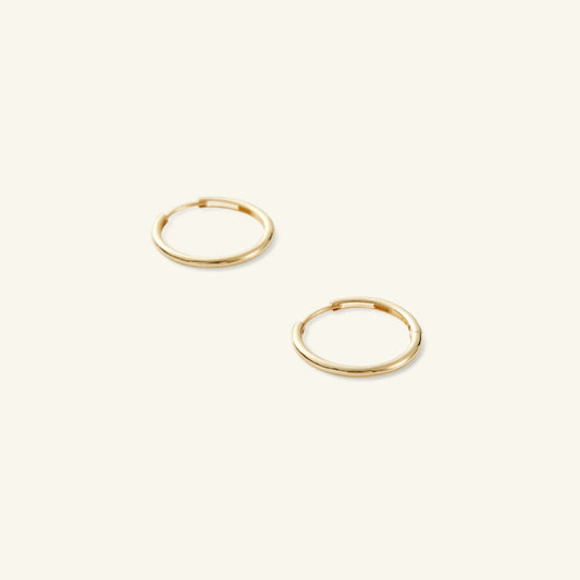 K14 ベーシック シンプル フープ ピアス / 14K Basic Simple Hoop Earrings