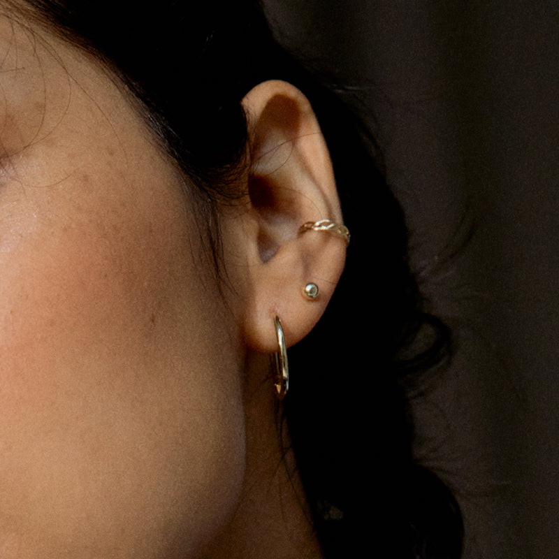 K14 ベーシック シンプル フープ ピアス / 14K Basic Simple Hoop Earrings