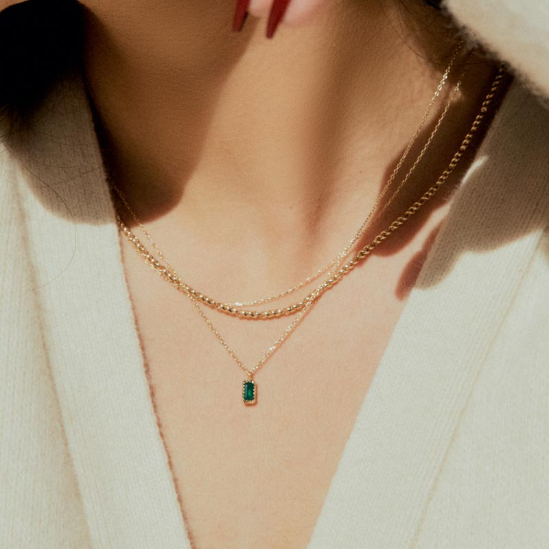 K14 グリーン オニキス デイリー ネックレス / 14K Green Onyx Daily Necklace | アモンズ – amondz