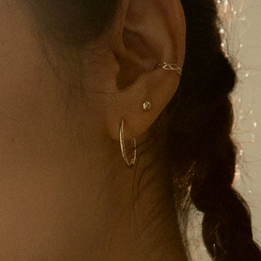 K14 ベーシック シンプル フープ ピアス / 14K Basic Simple Hoop Earrings