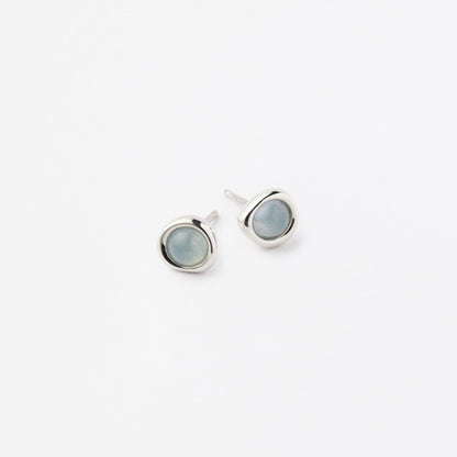 シルバー ブルー クォーツ ヒーリング ストーン ピアス / Silver Blue Quartz Healing Stone Earrings